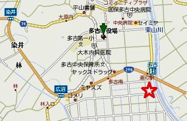 地図に★マークの写真
