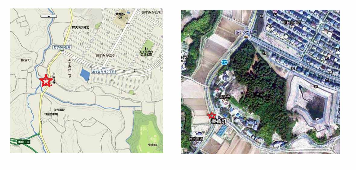 いちご直売所、山崎農園の地図の写真